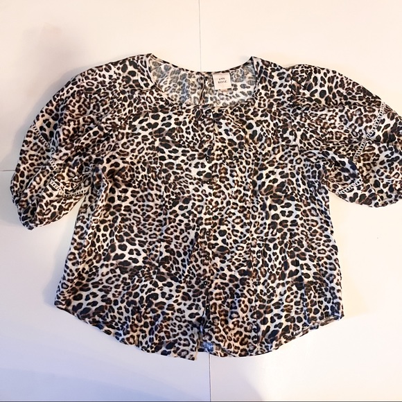 Knox Rose Tops - Knox Rose Balloon Sleeve, Button Down Leopard Shirt SZ-XXL